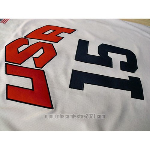 Camiseta USA 2012 Carmelo Anthony #15 Blanco